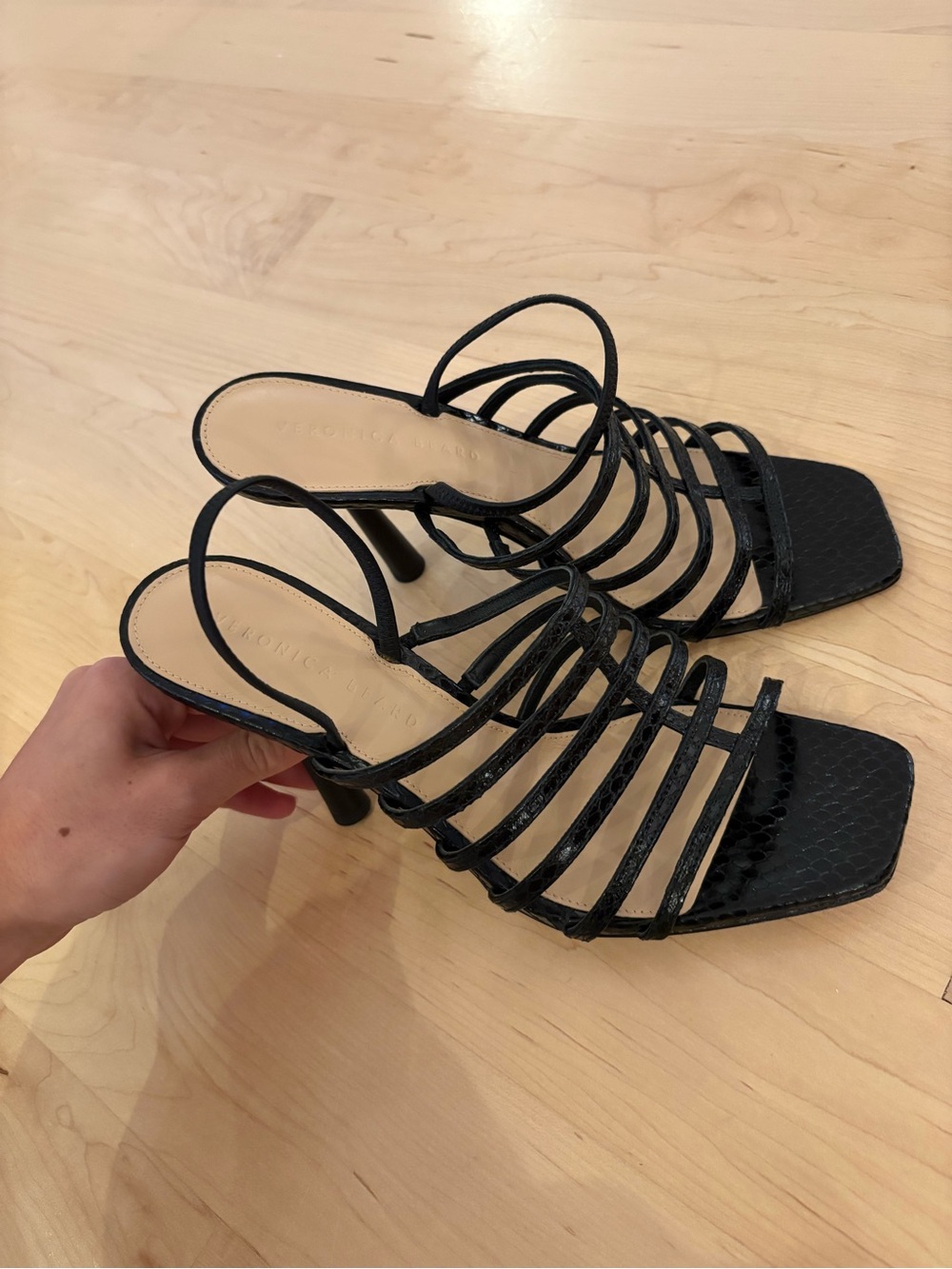 Veronica Beard Black Strappy Heeled Sandals - never worn